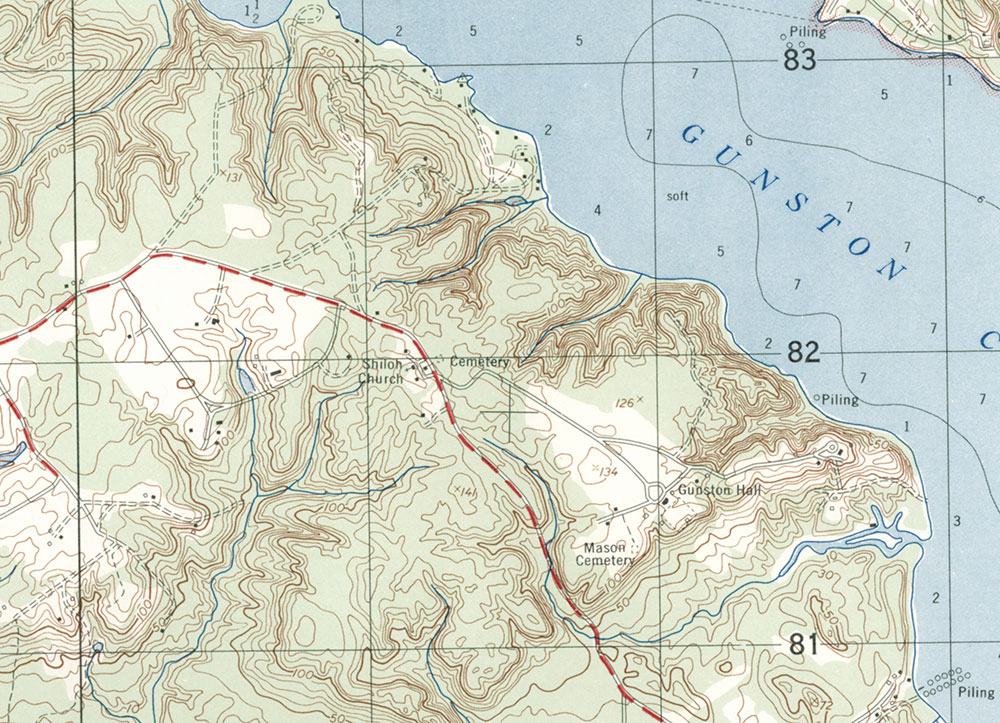 Color scan of the contour map